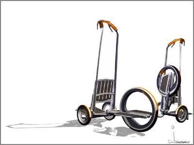 urban transportation device for one person with luggage
